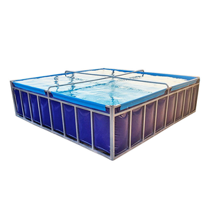 Bassin d'aquaculture portable en PVC galvanisé pour tilapias, système RAS, grande capacité, idéal pour l'élevage de poissons Betta et de saumon, avec bâche, en promotion - Product Image 2