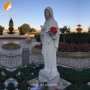 Mily tùy chỉnh bằng đá cẩm thạch trắng Virgin Mary bức tượng với mở tay cho ngoài trời nghĩa trang - Product Image 6