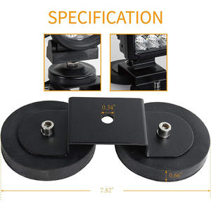 Support magnétique universel pour barre lumineuse, supports de montage pour lampe de travail, support à ventouse puissant avec protection en <span class=keywords><strong>caoutchouc</strong></span> pour lampe de conduite tout-terrain - Product Image 2