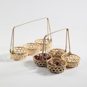 Panier en bambou tissé à la main, plateau à thé artisanal naturel, panier à fruits, plateau à pâtisserie, décoration de mariage, cadeau, taille standard - Product Image 5