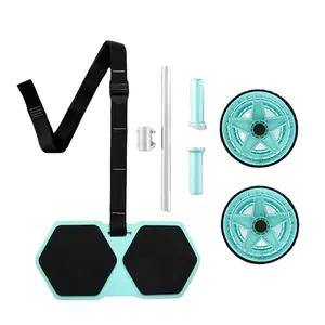 New hot Exercise Fitness Wheel Roller Abdominal Muscle Trainer Rebound AB Wheel Roller with Resistance Band Knee Pad