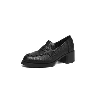 <b>Lady</b> <b>Loafers</b> 2025 Summer Spring New High Quality <b>Square</b> Lace-Up Breathable Lightweight Anti-Slip Office Career Pumps High Heels - Product Image 4