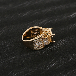 Anillo de Cobre Personalizado de Hip Hop con Baño de Oro de 14k y Circonita Cúbica en Forma de Corazón - Product Image 4