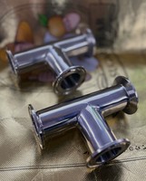 2-1/4 ''Tuyau de qualité sanitaire à trois voies utilisé TC Ferrule End 57mm Acier inoxydable 304 Clover Tee