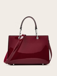 Sac à main design 2026 en similicuir brillant PU, sac fourre-tout structuré pour femme, sac à bandoulière rayé, sacs de soirée pour femme - Product Image 4