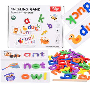 Educazione precoce cognitiva <span class=keywords><strong>in</strong></span> legno Puzzle per bambini lettere Cognitive carte Montessori Flash card giocattoli per bambini ragazzi ragazze - Product Image 1