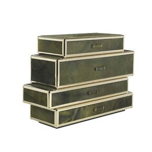 Cassettiera Moderna Roberto Cavalli in Pelle di Cavallo, Mobile Contenitore Multistrato per Soggiorno, Ingresso e Villa - Product Image 2