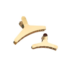 Pinzas para el pelo KC de 5,5 cm y 8cm, horquillas acrílicas de ácido acético con agujeros de púas, color dorado y liso - Product Image 1