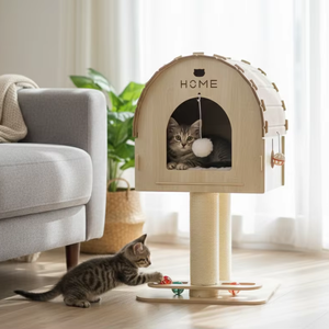 Nieuwe geïntegreerde multifunctionele meerlaagse milieuvriendelijke en duurzame kattenklimrek - Product Image 1