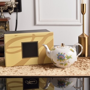 High-Quality Butterfly Pattern Exquisite Ceramic Tea Set <b>Teacups</b> Saucers Teapot and Dessert Plates for Afternoon Teat - Product Image 2