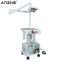 Equipo Completo de Odontología Veterinaria, Unidad Dental Portátil con Escalador Ultrasónico Woodpecker y Lámpara Dental LED Butterfly