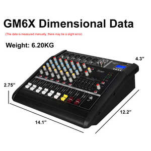 Amplificateur de puissance audio numérique professionnel OEM GM6X 450W*2 à 6 canaux, alimenté par USB, avec mixeur audio - Product Image 4