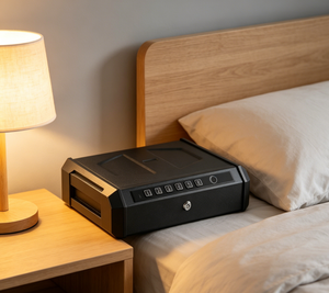 Caja Fuerte de Seguridad <span class=keywords><strong>para</strong></span> Armas de Fuego con Teclado Digital y Cerradura de Llave - Acceso Rápido <span class=keywords><strong>para</strong></span> el <span class=keywords><strong>Hogar</strong></span> y Junto a la Cama - Product Image 1