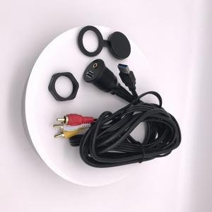 Resistente a los rayos UV ABS IP65 impermeable 3,5mm Cable de Audio del coche Panel de montaje al ras - Product Image 4