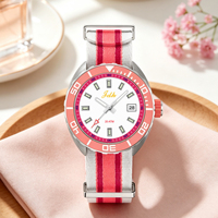 Montres pour femmes en quartz analogique de luxe avec logo personnalisé, boîtier en acier inoxydable, bracelet en nylon, design tendance, plusieurs couleurs disponibles