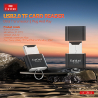 Earldom Mini 2.0 USB C Hub Lecteur de carte USB avec emplacement pour carte TF Prend en charge jusqu'à 128 Go de mémoire Sortie CC pour ordinateur