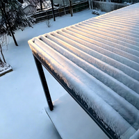 Kit de pergola bioclimatique autoportante en aluminium avec toit à lames motorisées, haute résistance à la charge des neiges pour climat froid, jardin ensoleillé