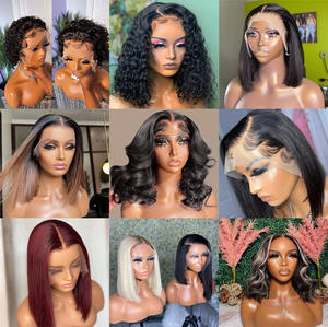 วิกผมบ๊อบสั้นแบบลอนธรรมชาติ ถอนขนแล้ว วิกผมแท้คุณภาพสูง วิกผมลูกไม้โปร่งใสด้านหน้า วิกผมแท้บราซิลสำหรับผู้หญิงผิวสี - Product Image 4