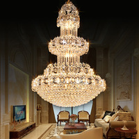 JYLIGHTING Lustre LED moderne en cristal pour salon, projet mariage doré, escalier tournant, hôtel de luxe, hall de villa