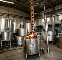 Équipement de distillerie de whisky Huashang : Alambic en cuivre sur mesure et colonne de rectification en acier inoxydable pour spiritueux artisanaux
