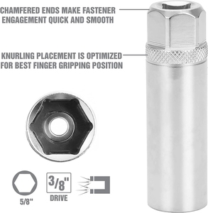 GTYPRO Magnetic Spark Plug <strong>Socket</strong> 3/8 Drive 4mm 16mm <strong>18mm</strong> 21mm Deep Strong Magnet Secures Spark Plugs 1 - Product Image 5