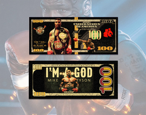 Uang Kertas Tyson Boxer Amerika 2026 Berlapis Emas Hitam 24K untuk Hadiah - Product Image 1