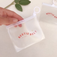 Personalizado pequeño reciclable ecológico de plástico negro PVC bolsa con cremallera con asa para cosméticos joyería de embalaje bolsa con cierre de cremallera