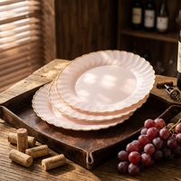 Assiettes jetables en plastique de 6, 7, 9 et 1025 pouces, de couleur unie, style moderne et minimaliste, pour salades de fruits