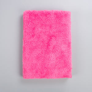 Cuaderno de piel sintética de sublimación rosa, cuadernos de cubierta suave de felpa esponjosa de color sólido - Product Image 4