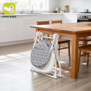Chaise haute pour bébé H003F Cool Baby <span class=keywords><strong>avec</strong></span> plateau à 3 positions, harnais de sécurité et design pliable compact - Product Image 3
