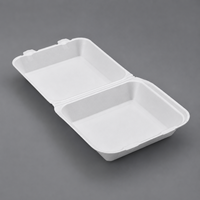 Boîte à lunch jetable en mousse à compartiment unique T81S de 8 pouces, boîte d'emballage pour hamburger, boîte à hamburger biodégradable pour la restauration rapide