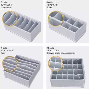 Bra Socks Underwear Drawer Organizer Clothes Socks Divider Fabric Foldable Wardrobe Cabinet Closet <b>Storage</b> <b>Box</b> Drawer Organizer - Product Image 6