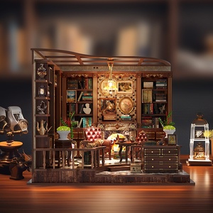 DIY Left Bank Study Cottage Modèle de construction en <span class=keywords><strong>bois</strong></span> à assembler en 3D pour adultes, jouet de décompression, décoration de bureau, cadeau - Product Image 2
