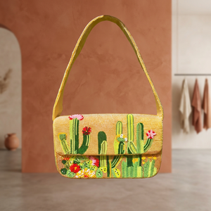 Nouvelle collection de sacs à main en soie perlée de style bohème indien pour femmes, sacs à main de luxe de créateurs, imperméables, écologiques, à motifs floraux - Product Image 1