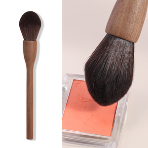 Pinceau de maquillage MEDELL en poils synthétiques de luxe personnalisé en noyer marque privée de peintre en vrac logo personnalisé manche en bois massif - Product Image 4