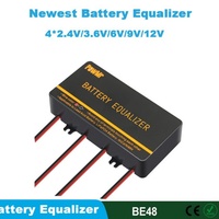 Ecualizador de Baterías PowMr BE48-N, 4 Piezas, 2.4V/3.6V/6V/9V/12V, para Baterías de Plomo-Ácido/LiFePO4, Protección Contra Polaridad Inversa, Desconexión por Bajo Voltaje