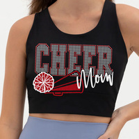 Personnalisable Cheer Mom Bling Strass Paillettes Transfert de Chaleur Fer pour T-shirts