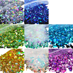 YMJ <span class=keywords><strong>OGF</strong></span>- Escamas de Purpurina Holográfica Irregular PET No Tóxicas para Decoración de Uñas, Embalaje de Señuelos de Pesca, 10G - Product Image 1