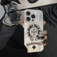 Coque de téléphone rétro élégante avec peinture UV pour iPhone 17 16 15 14 13 12 11 Pro Max Plus, coque arrière en PC anti-chute