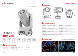 Projecteur d'extérieur IP65 pour éclairage 500W 550W 600W avec lampe USHIO, DMX, étanche, pour monuments et ciel, <span class=keywords><strong>Hetu</strong></span> Lighting, en aluminium - Product Image 3