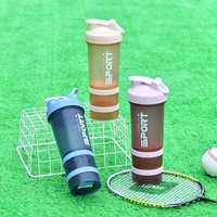 Gobelet Shaker Protéiné Macaron Trois Couches Avec Anse Étanche À Boire Directement Fitness Extérieur Logo Personnalisé