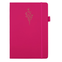 Cuaderno de Cuero con Forro de PU Suave con Diseño Floral, Diario, Agenda, Papelería de Oficina, Cuaderno Personalizado A5 con Banda Elástica