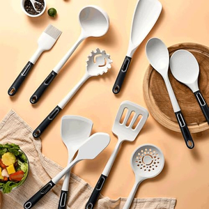 Ensemble d'ustensiles de cuisine durables en silicone et ABS, 7 pièces, support rotatif, outils de cuisson antiadhésifs, compatibles lave-vaisselle et micro-ondes - Product Image 3