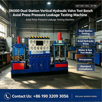 Banco de pruebas de válvulas hidráulicas verticales de doble estación DN300, máquina de prueba de fugas por presión de prensa axial