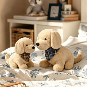 Peluche Suave de Perro Golden Retriever Grande, Muñeco de Peluche Adorable con Bufanda, Juguete de Regalo para Decoración de Dormitorio, Almohada Decorativa - Product Image 2