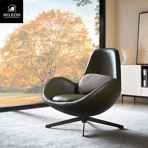 Phòng khách đơn giản kim loại da vải xoay sphericalarmchair Ghế sofa đơn Bắc Âu Ghế sofa đơn hội nghị khách sạn Mô hình phòng thiết kế - Product Image 2