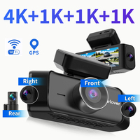 Dash Cam 4 Kanal 4K dengan Sudut Pandang 360 Derajat, Penglihatan Malam, Sensor G, WiFi & GPS Terintegrasi untuk Pemantauan Parkir Mobil, Kamera Dasbor OEM