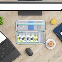 Hard EVA Keyboard Travel Case with Teal Zipper Trim, Protective Storage Bag with Mesh Pocket & Elastic Strap Case Only