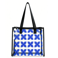 Sac fourre-tout élégant pour femme en PVC transparent avec motifs de quilting hawaïens, personnalisable, idéal pour offrir en cadeau