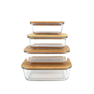 Eco-Friendly Bamboo Lid Design - Non-Toxic Glass Food <strong>Storage</strong> Containers Set <strong>for</strong> Sustainable <strong>Kitchen</strong> - Product Image 1